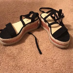 Black platform sandals